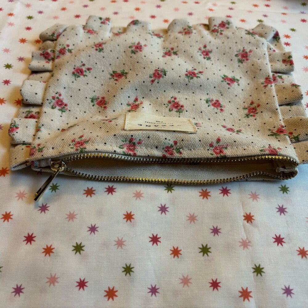 Sézane Canvas Makeup Bag Pouch, Ditsy Flower Print 🌷 - Picture 5 of 6
